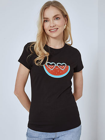 Μπλούζες/T-shirts T-shirt καρπούζι με καρδιές SM7958.4963+2
