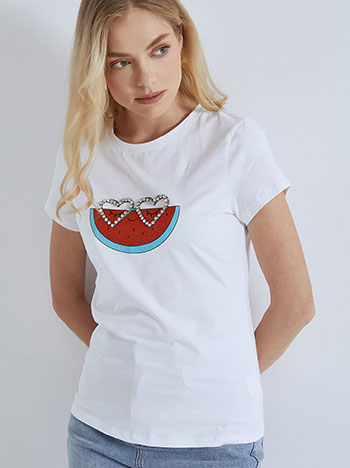 Μπλούζες/T-shirts T-shirt καρπούζι με καρδιές SM7958.4963+1