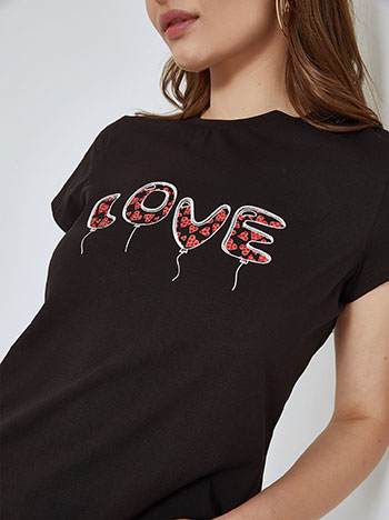 T-shirt Love με καρδιές SM7958.4981+1 Celestino