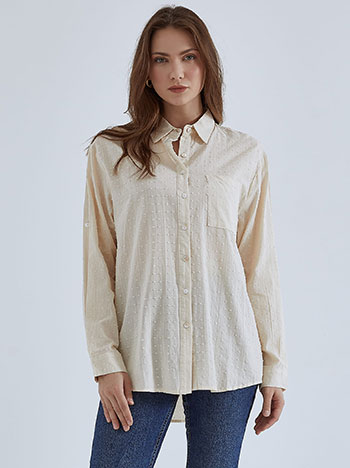 Μπλούζες/Πουκάμισα Βαμβακερό πουκάμισο με τσέπη SM7975.3519+4