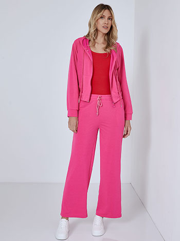 Tracksuit set with hoodie in fuchsia