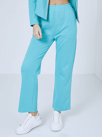 Sweatpants with cotton in turquoise