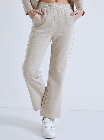 Sweatpants with cotton in beige