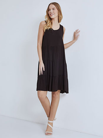 Φορέματα/Mini Mini αμάνικο φόρεμα με βολάν SM8003.8952+1