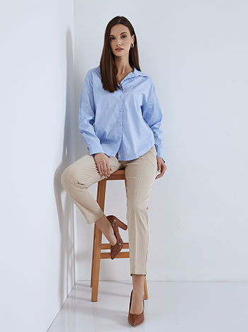 Monochrome shirt with cotton in sky blue