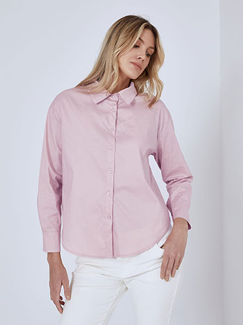 Μπλούζες/Πουκάμισα Μονόχρωμο πουκάμισο με βαμβάκι SM8011.3137+7