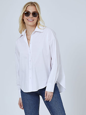 Μπλούζες/Πουκάμισα Μονόχρωμο πουκάμισο με βαμβάκι SM8011.3143+2
