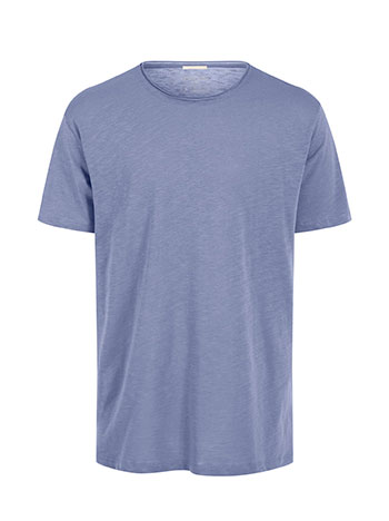 Cotton mens t-shirt in rough blue