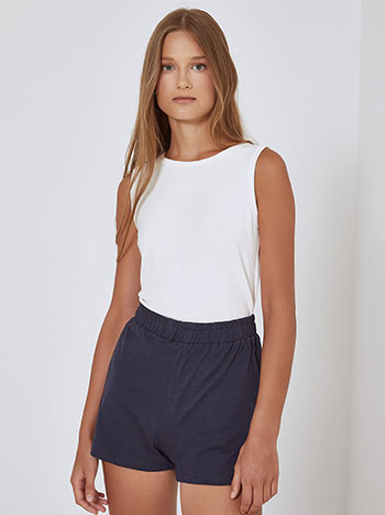 High waist shorts in dark blue