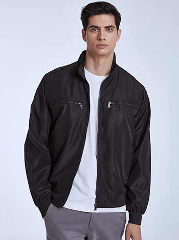 Mens jacket with pockets in black