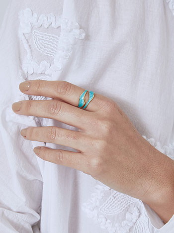 Adjustable ring in turquoise