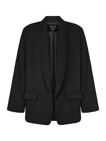 Plus size monochrome blazer in black