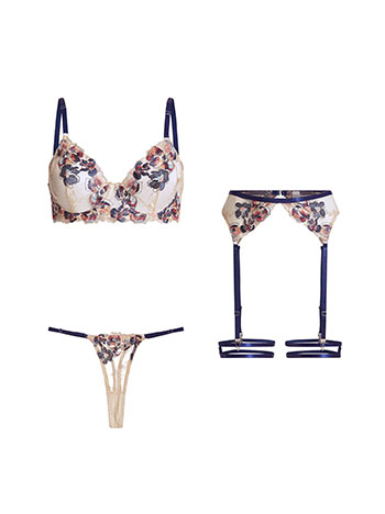 Buy Embroidered Semi Transparent Bra Panty Set