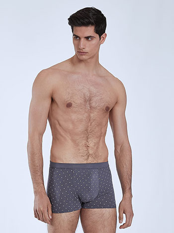 Mens boxer with anchors in dark grey
