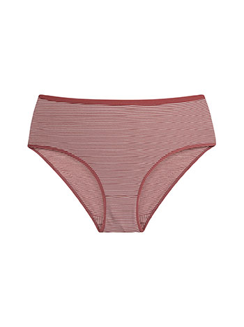 Striped brief with cotton in cherry