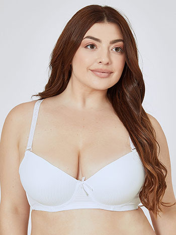 Bra with textured details in white