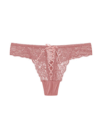 Duet by Timpa: Lace Thong with Keyhole Back - Pink – Azaleas