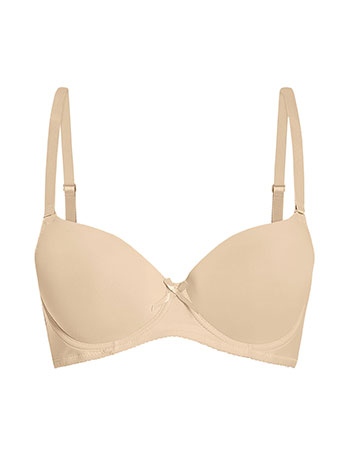 Plus size bra with detachable straps in beige