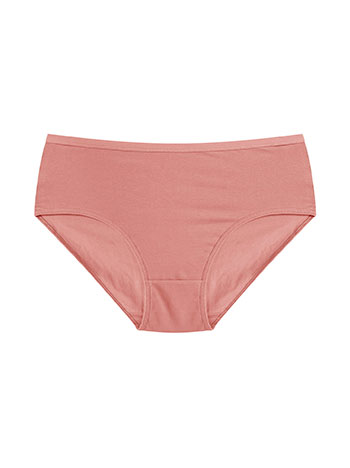 Plus size high waist brief with cotton in dark pink