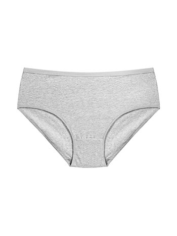 Plus size high waist brief with cotton in light grey