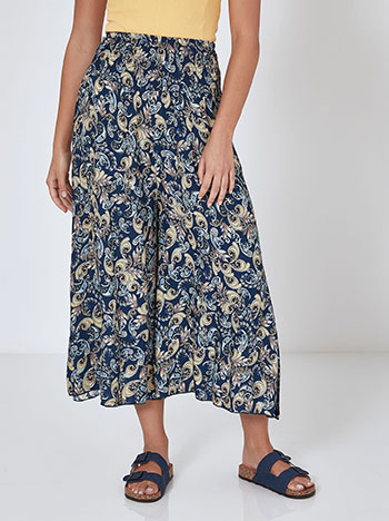 Paisley culottes in dark blue