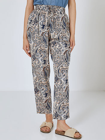 Paisley trousers in dark blue