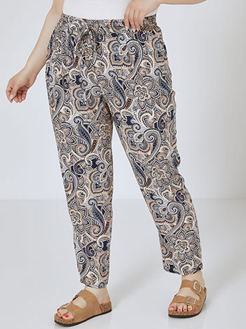 Paisley trousers in dark blue