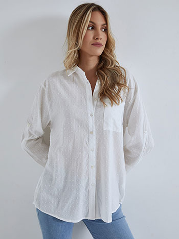 Μπλούζες/Πουκάμισα Βαμβακερό πουκάμισο με ανάγλυφες λεπτομέρειες SM9844.3519+3