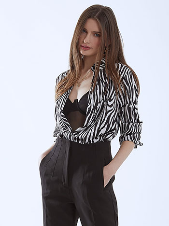 Zebra print shirt in black