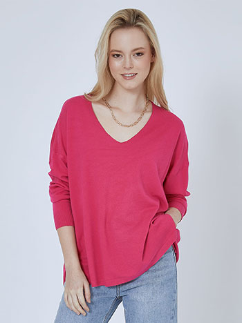 Soft touch sweater in fuchsia