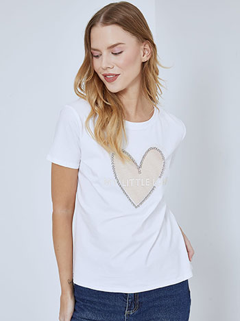 Μπλούζες/T-shirts T-shirt my little love με πέτρες strass SM9844.4317+5
