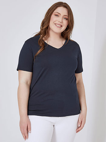T-shirt with cotton in dark blue