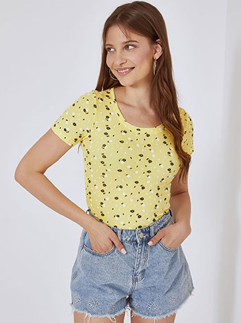 Μπλούζες/Κοντομάνικες Ριπ μπλούζα με λουλούδια SM9844.4685+1