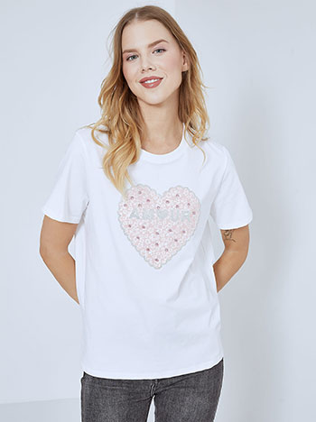 Μπλούζες/T-shirts T-shirt amour με strass SM9844.4905+3