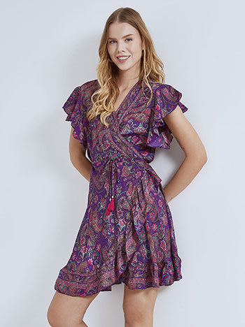 Φορέματα/Mini Κρουαζέ φόρεμα με λαχούρια SM9845.8901+4