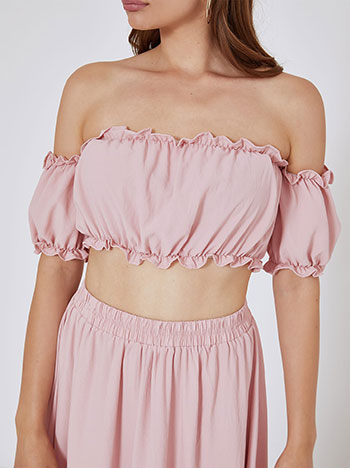 Crop top and asymmetric skirt set in pink 9.99 Celestino