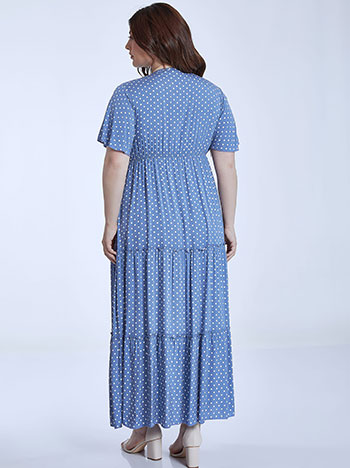 Polka dot dress with buttons curvy in blue | Celestino