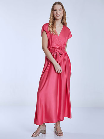Φορέματα/Maxi Κρουαζέ φόρεμα με σατέν όψη SM9856.8272+6