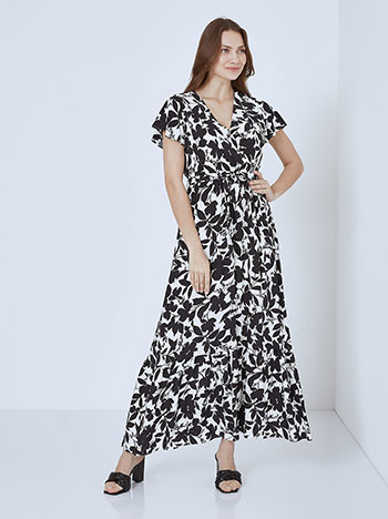 Φορέματα/Maxi Εμπριμέ φόρεμα με ελαστική μέση SM9856.8285+5