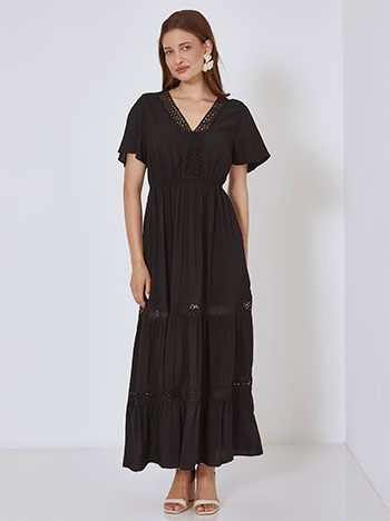 Msxi dress with broderie details in black | Celestino