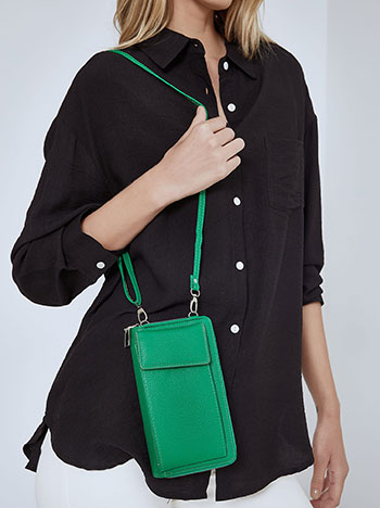 Πορτοφόλι τσάντα με λουρί σε πράσινο