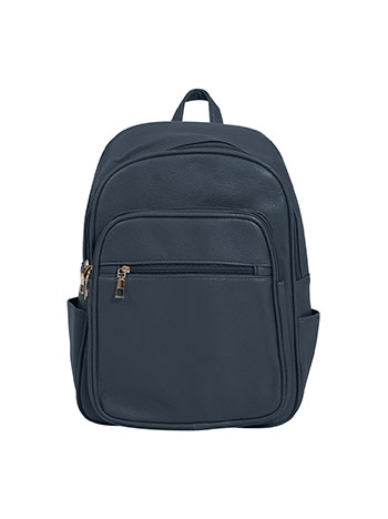 Leather effect backpack in dark blue
