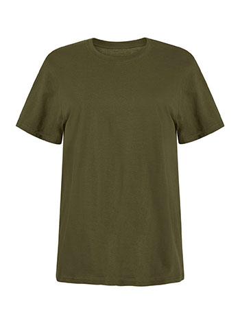 Unisex cotton T-shirt in khaki