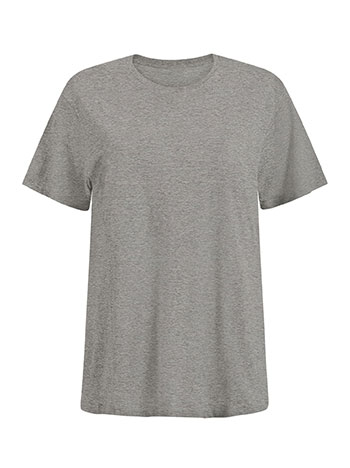Unisex melange T-shirt with cotton in grey