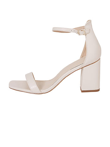 Leather effect heels in light beige