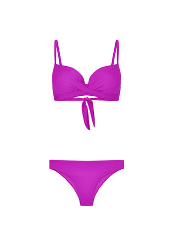 Bikini set with shirring detail in purple