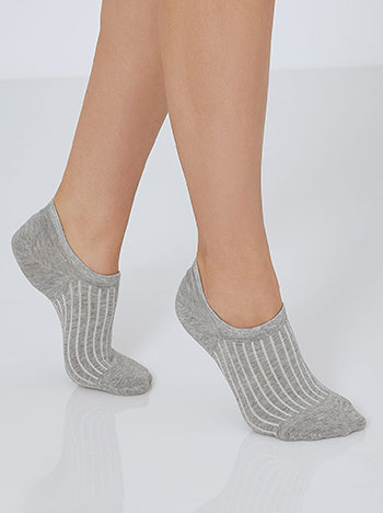 Σετ με 3 ζευγάρια κοντές κάλτσες με ανάγλυφες ρίγες SM9999.0063+5 Celestino