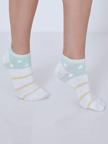 Celestino Σετ με 3 ζευγάρια ριγέ κάλτσες με αστέρια SM9999.0066+5