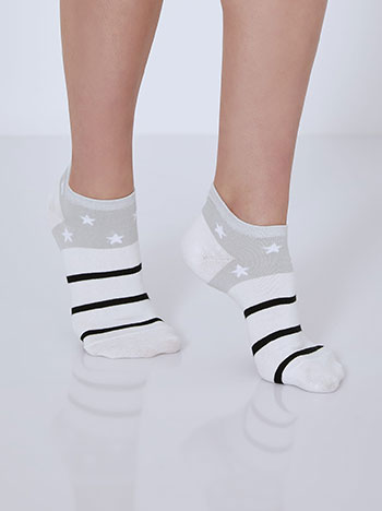 Celestino Σετ με 3 ζευγάρια ριγέ κάλτσες με αστέρια SM9999.0066+6