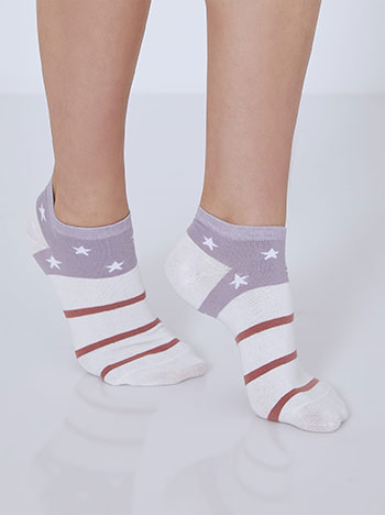 Celestino Σετ με 3 ζευγάρια ριγέ κάλτσες με αστέρια SM9999.0066+7